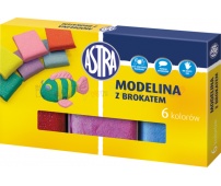 ASTRA modelina 6 kolorów z brokatem