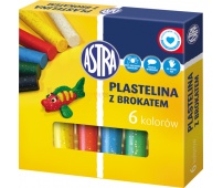 ASTRA plastelina 6 kolorów z brokatem
