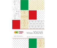 HAPPY COLOR BLOK EFFECT WHITE CHRISTMAS